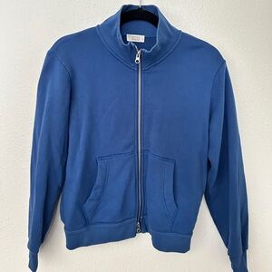 AYR All Year Round Full Zip Charcoal Blue Sweater Jacket Womens Small